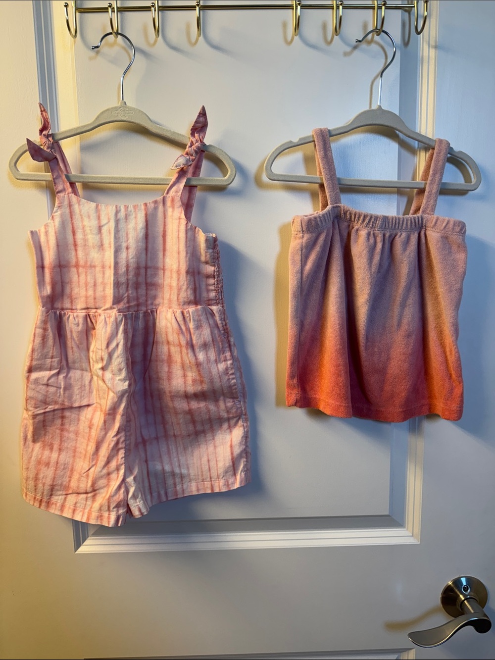 Girls Pink Tie-Dye Romper & Tank Bundle